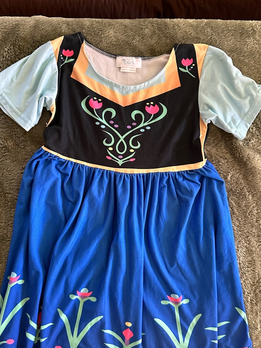 Disneys Princess Anna-style Floral kids Costume Dress E.D.S.Designs